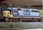 CSX 6220 helping on NB intermodal by the Amtrak station